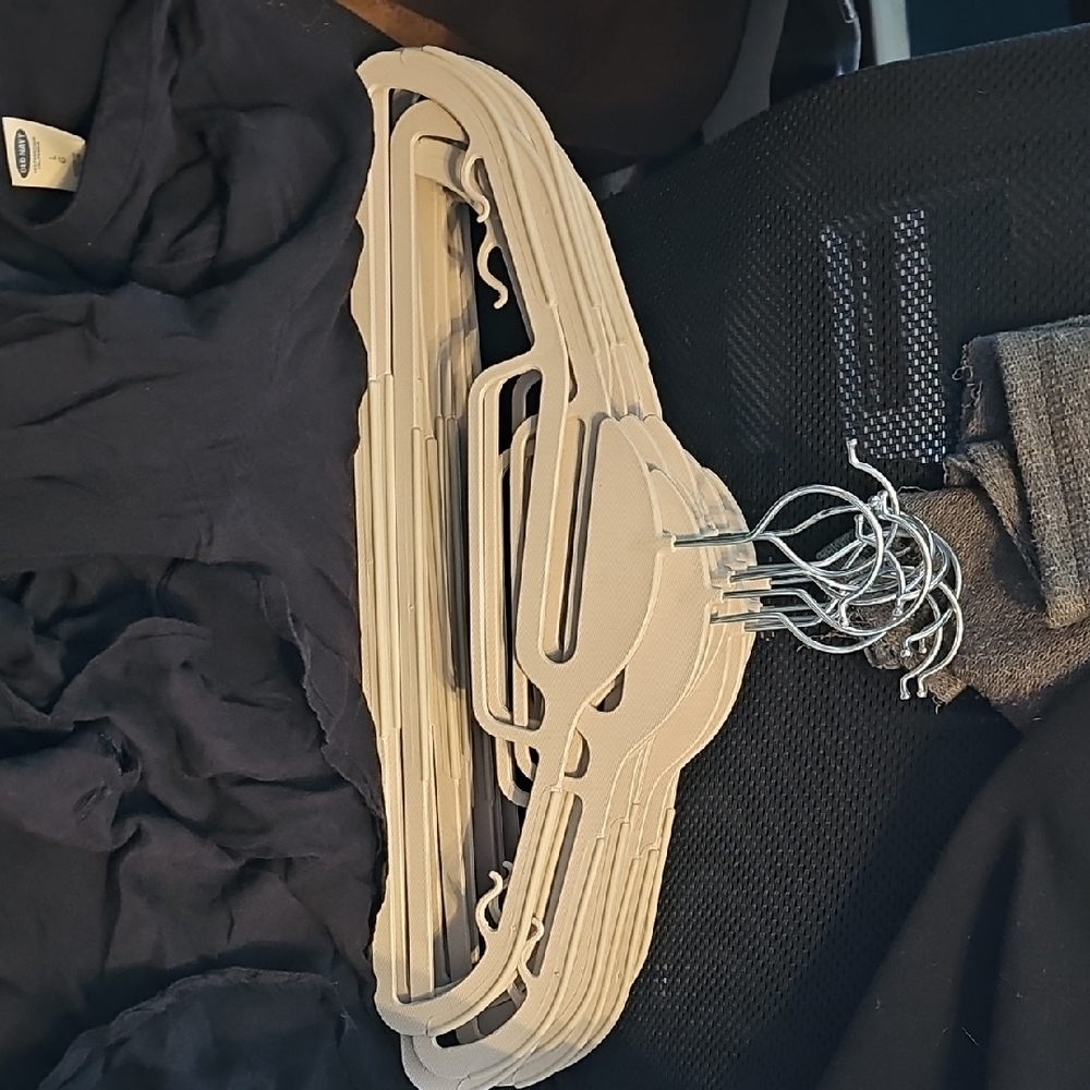 Set of Thin Gray Plastic Hangers